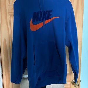 Nike Royal Blue Hoodie with Orange Swoosh